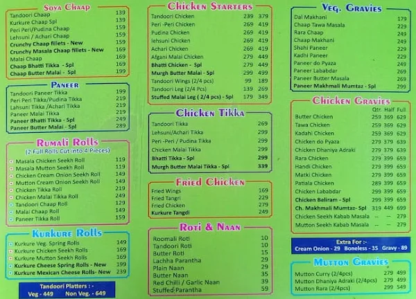 GBS The Barbequers menu 