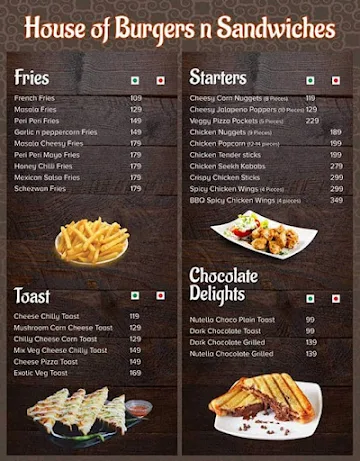 House Of Burgers N Sandwiches menu 