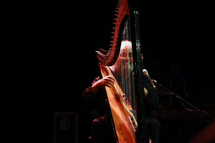Andreas Vollenweider performs at the Standard Bank Joy of Jazz concert at the Sandton Convention Centre in Johannesburg. Photo Veli Nhlapo