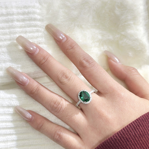 Title 5, S925 Sterling Silver Big Diamond Oval Ring 3 Ca...