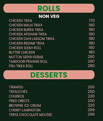 Eatery menu 