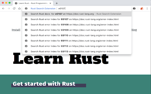 Rust Search Extension