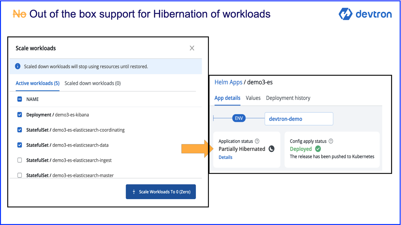 hibernation of workloads