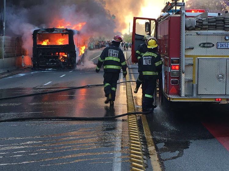 A Metrobus caught fire in Auckland Park on Tuesday afternoon.