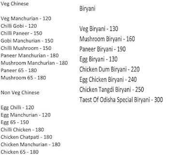 Lord Sai Ganesh Biriyani menu 