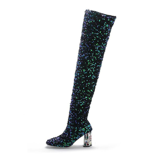 Title 8, Womens Fashion Sexy Sequin Over the Knee Boots...
