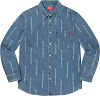 logo stripe jacquard denim shirt