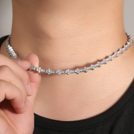Title 8, Zircon Tennis Chain Mens Hip Hop Necklace, a d...