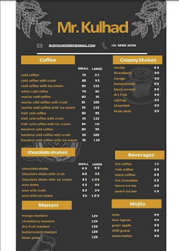 Mr. Kulhad menu 