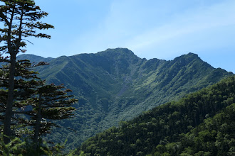 小屋から荒川岳のゴーロ付近