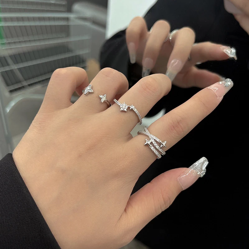 Title 3, Exquisite Cross Asterism Zircon Ring for Women ...