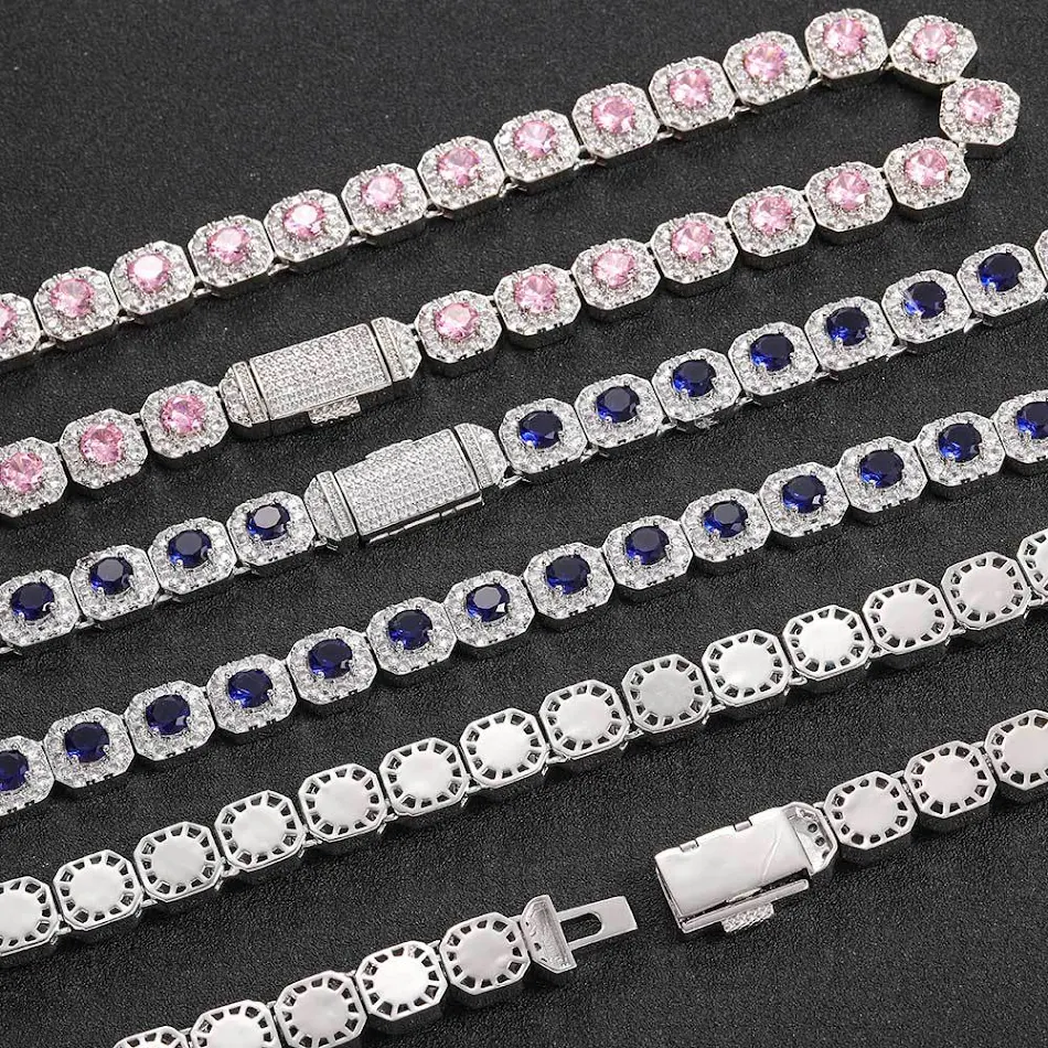 Flip gesp kleur zirkoon rots suiker ketting armband voor een stralende glans en een veelzijdige stijl.