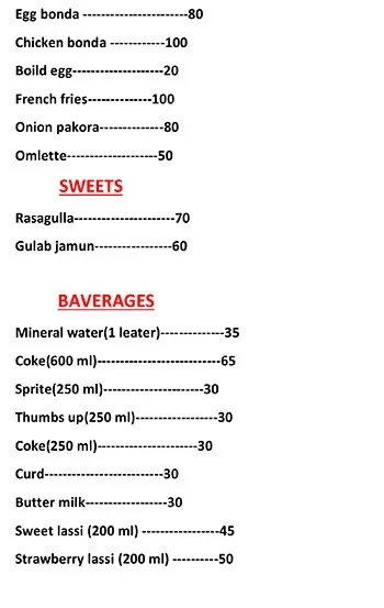 Andhra Spicy House menu 