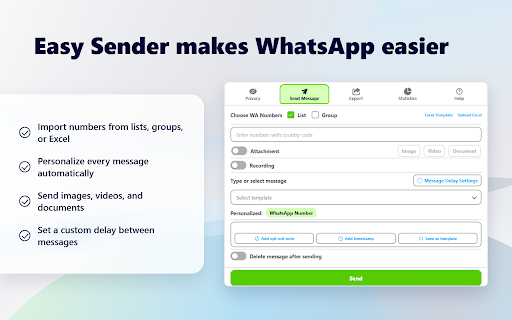 WA Self Sender & Easy Sender - Personalized WA Messages & Group Tools screenshot 1