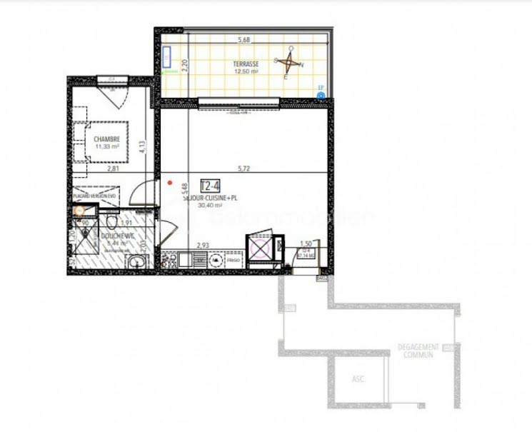 Vente appartement 2 pièces 47 m² à Ajaccio (20000), 217 000 €