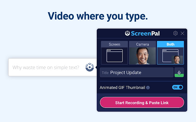 ScreenPal: Screen Recorder for Video Messages chrome extension