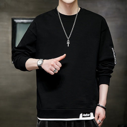 Title 5, Mens Loose Round Neck Sweater Fashion Printing...