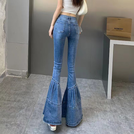 Title 2, Design Sense Niche Flared Jeans high waist stre...