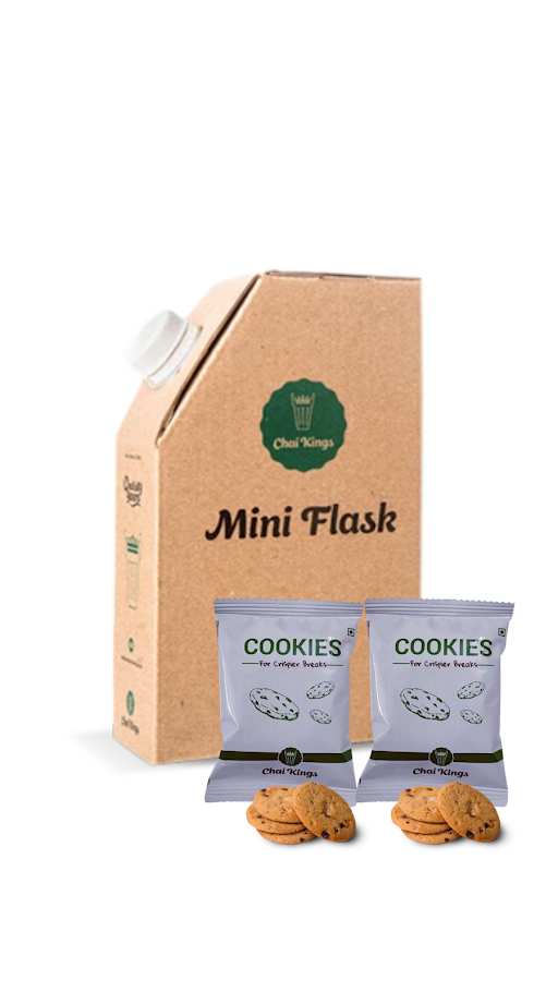 Mini Chai Flask & 2 Packets Of Cookies