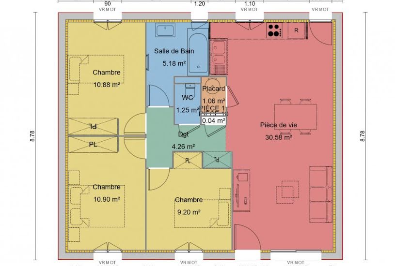  Vente Terrain + Maison - Terrain : 300m² - Maison : 73m² à Chomérac (07210) 