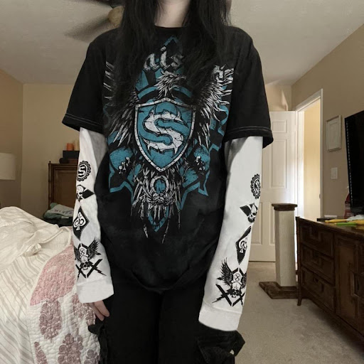 Title 3, Gothic Tops Women Vintage Graphic Print Patchwork