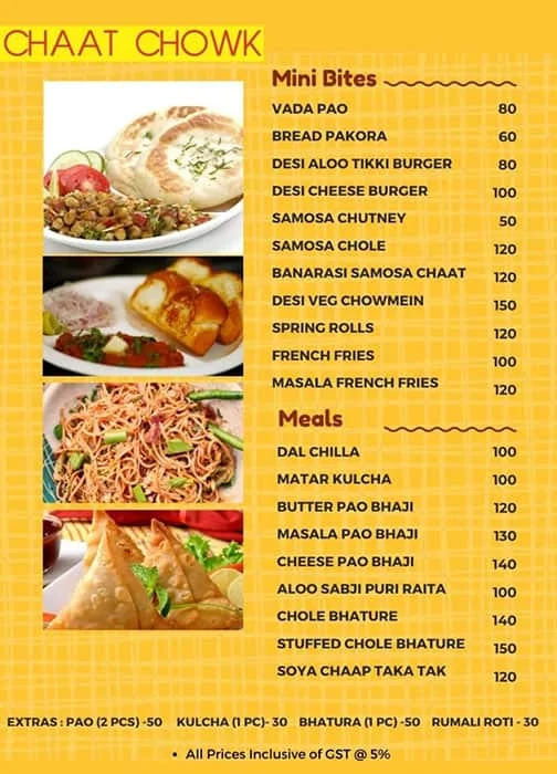 Chaat Chowk menu 