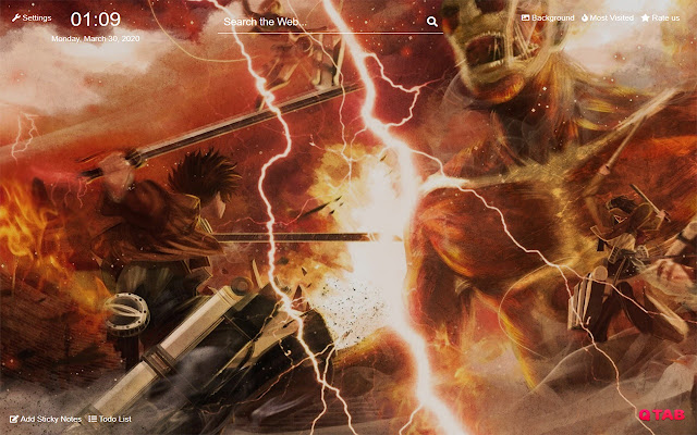 Attack on Titan New Tab HD Background Theme