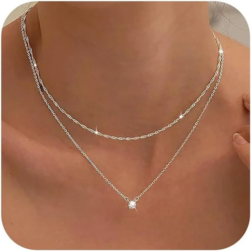Title 5, Collier de clavicule à double couche avec motif...
