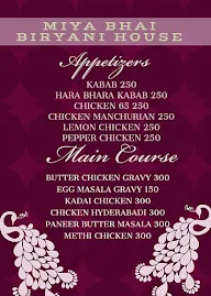 Miya Bhai Biryani House menu 1