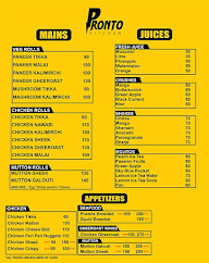 Prontos Kitchen menu 1