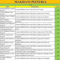 Makhani Pizzeria menu 1