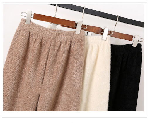 Title 5, Mink Fleece Wide-leg Pants Thickened Casual Dra...