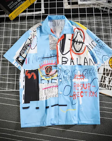 New Letters Graffiti Flower Men's S - 1