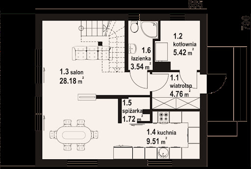 Gryfice aa 70 dws - Rzut parteru