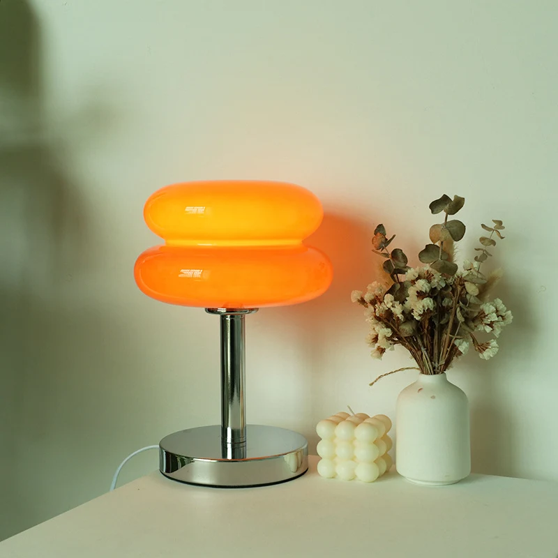 Egg Tart Decorative Medieval Cream Glass Lamp for Living Room and Bedroom, adds a unique, warm ambiance, perfect for cre