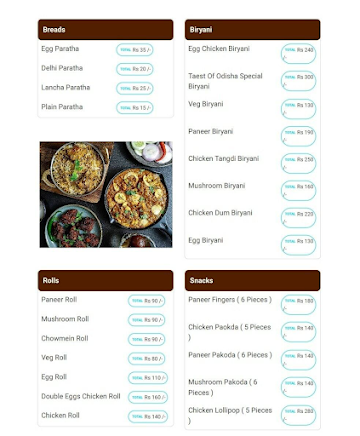 Lord Sai Ganesh Biriyani menu 