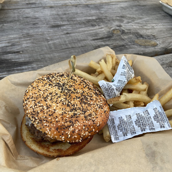 Burger with gluten free buns.