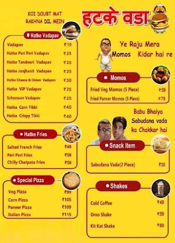 Hatke Vada menu 