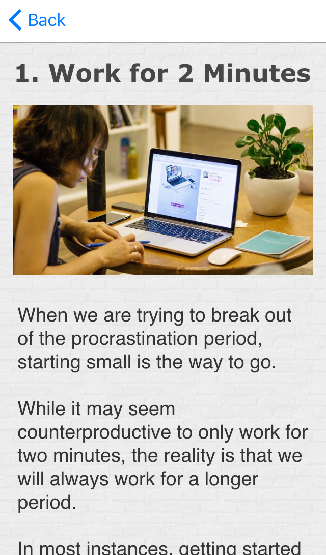 Tips to Beat Procrastination Screen 2