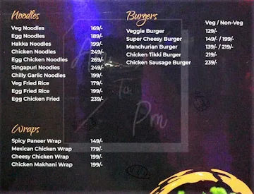 AM To PM Cafe & Restaurant menu 