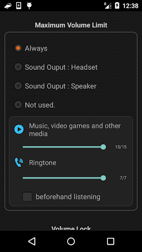 Volume Limiter Limit Lock