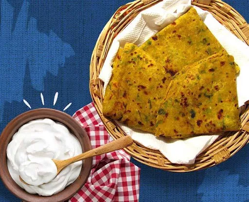 2 Aloo Parantha With Dahi/Raita Special Chutney And Pickle Combo