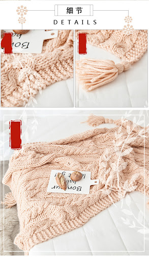 Title 3, Knitted Thread Blanket Photo Prop Sofa Cover So...
