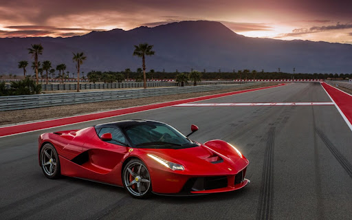 Red Laferrari on a Racetrack At Sunset screenshot 2