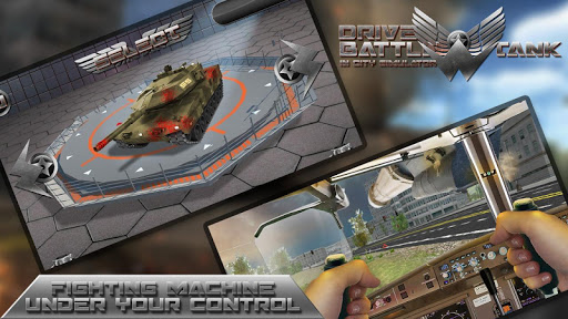 Drive Battle Tank in City Simulator