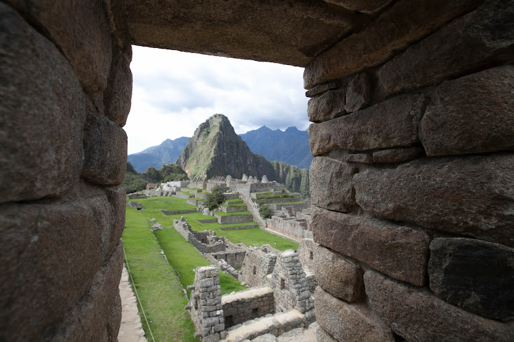 View of Machu Picchu from an estate window.  