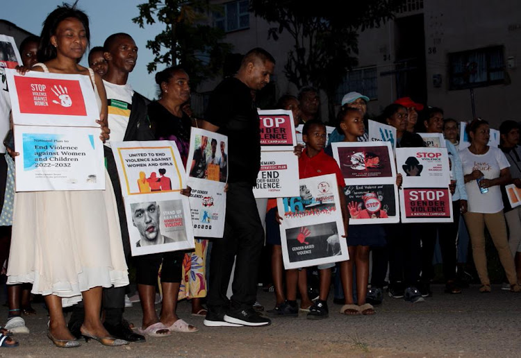 Chatsworth activist Brandon Pillay and residents march to create awareness about GBV in the community.