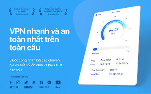 VPN miễn phí cho Chrome - Troywell VPN