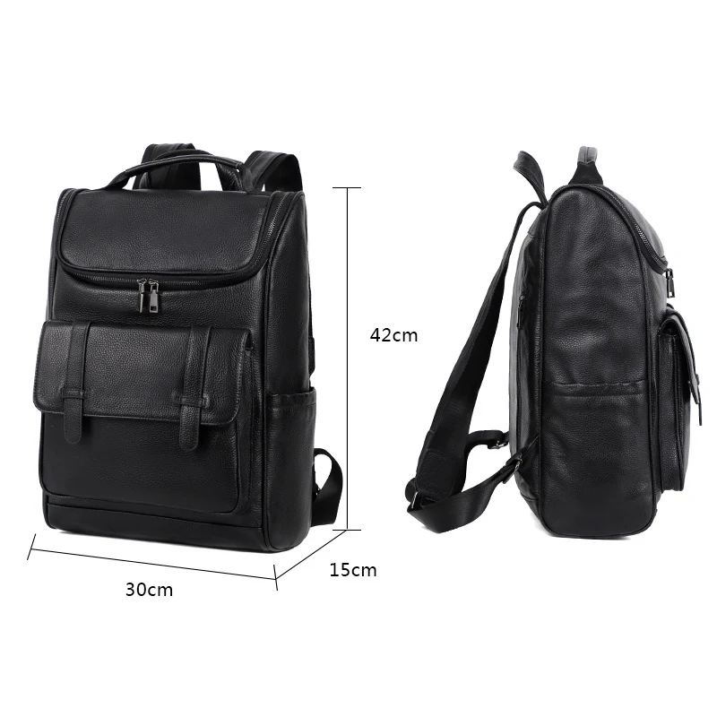 Mochila Top Layer de Couro Genuíno, Grande Capacidade – Ideal para Viagens, Trabalho e Uso Diário – Design Clássico e Resistente