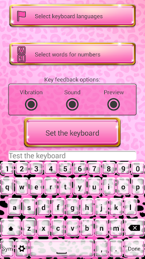 Pink Cheetah Keypad Customizer